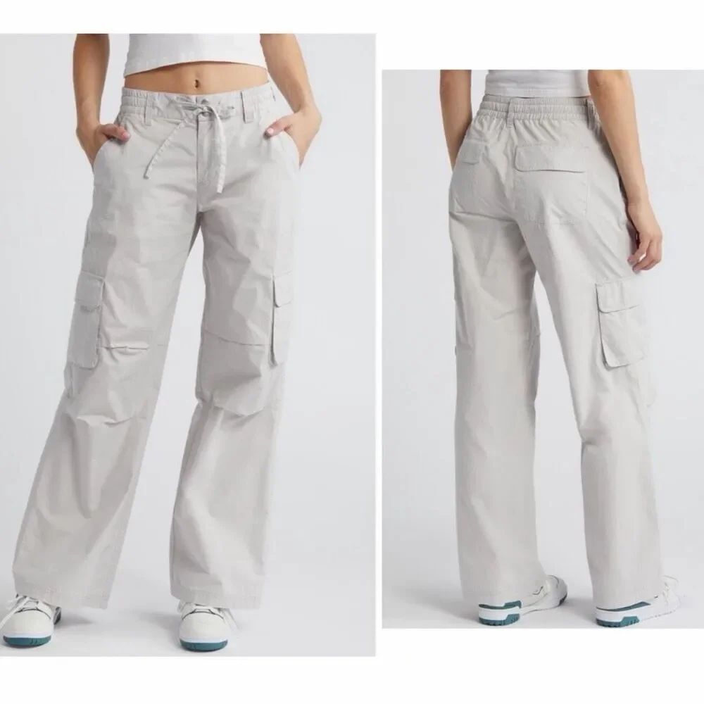 PACSUN Light Grey Mid Rise Puddle Pants-XL